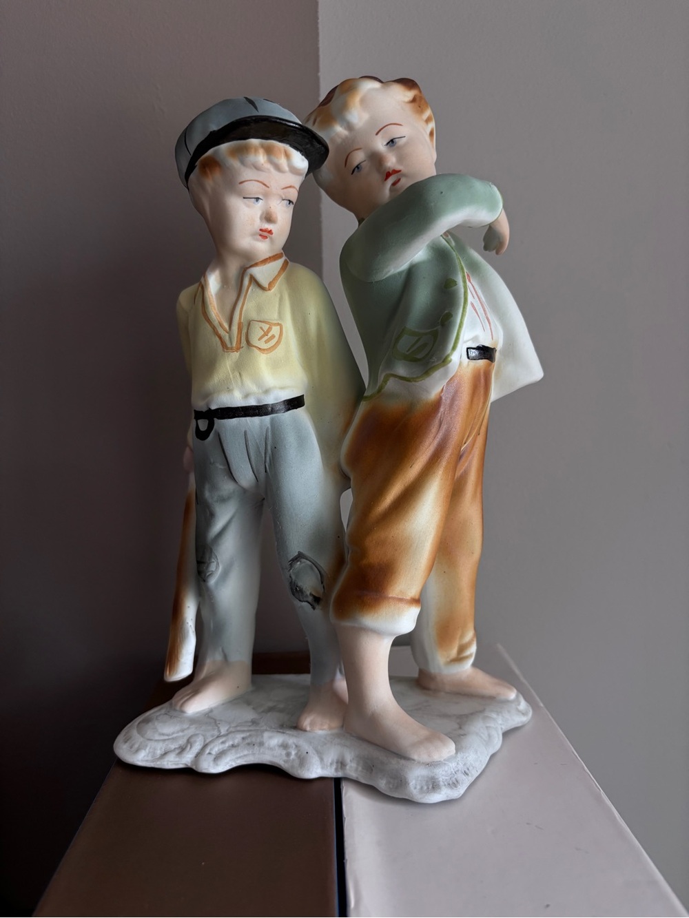 Vintage Romania Hand-Painted ARPO Ceramic Hooligans Decorative Figurine